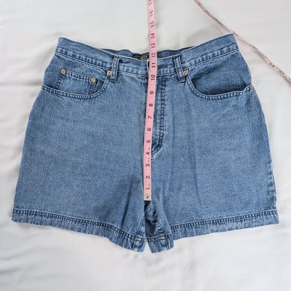 VTG High Rise Denim Back Buckle Blue Jean Shorts 90s Mom Shorts - Picture 5 of 8